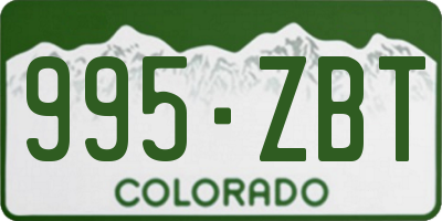 CO license plate 995ZBT