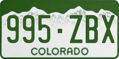 CO license plate 995ZBX