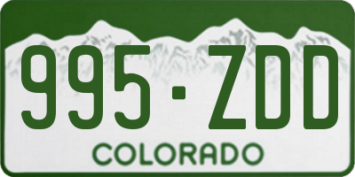 CO license plate 995ZDD