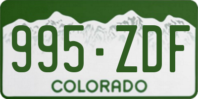 CO license plate 995ZDF