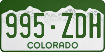 CO license plate 995ZDH