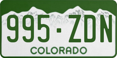 CO license plate 995ZDN