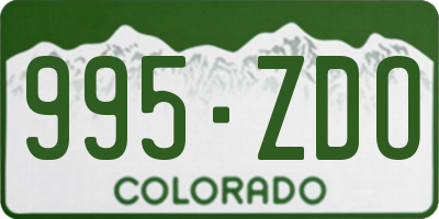 CO license plate 995ZDO