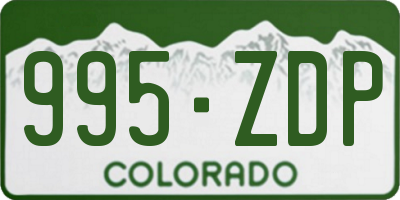 CO license plate 995ZDP
