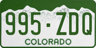 CO license plate 995ZDQ