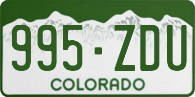 CO license plate 995ZDU