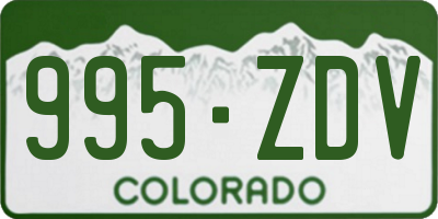 CO license plate 995ZDV