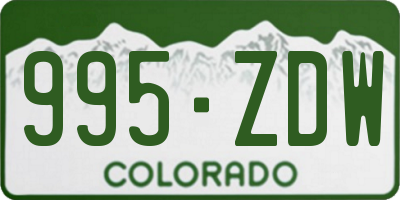 CO license plate 995ZDW