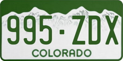 CO license plate 995ZDX