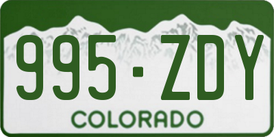 CO license plate 995ZDY