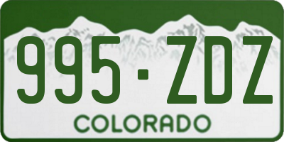 CO license plate 995ZDZ