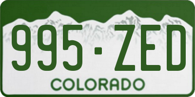 CO license plate 995ZED