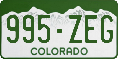 CO license plate 995ZEG