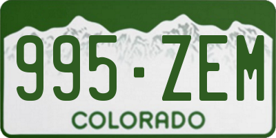 CO license plate 995ZEM