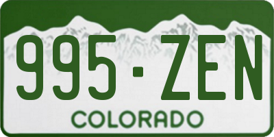 CO license plate 995ZEN