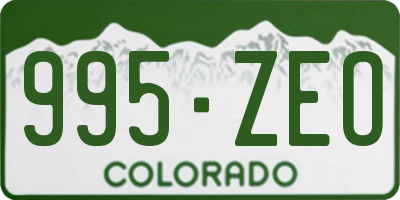 CO license plate 995ZEO