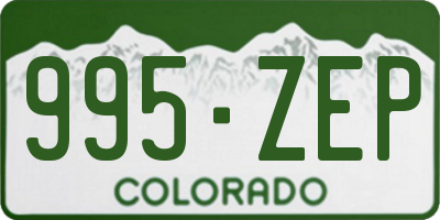 CO license plate 995ZEP