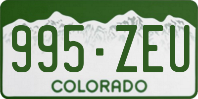 CO license plate 995ZEU