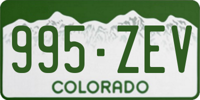 CO license plate 995ZEV