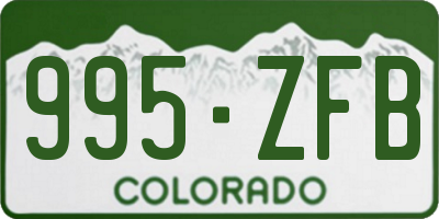 CO license plate 995ZFB