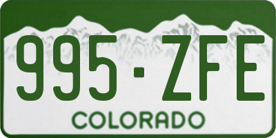 CO license plate 995ZFE