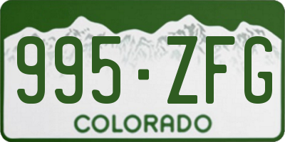 CO license plate 995ZFG