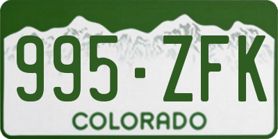 CO license plate 995ZFK