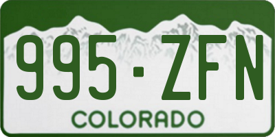 CO license plate 995ZFN