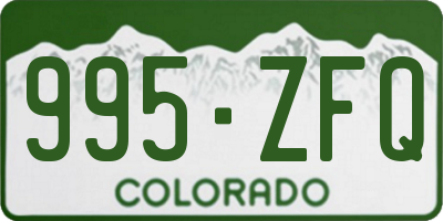 CO license plate 995ZFQ