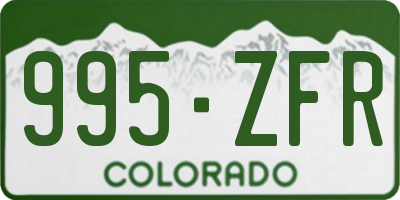 CO license plate 995ZFR