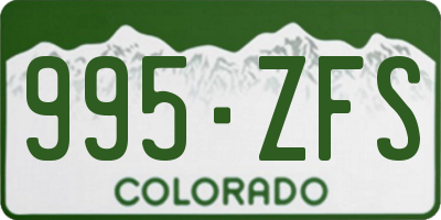 CO license plate 995ZFS