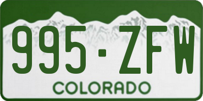 CO license plate 995ZFW