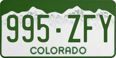 CO license plate 995ZFY