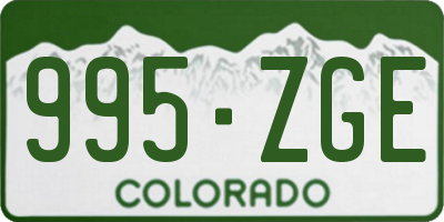 CO license plate 995ZGE