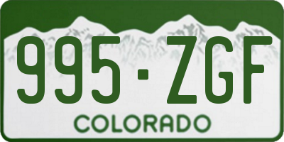 CO license plate 995ZGF