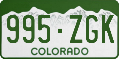 CO license plate 995ZGK