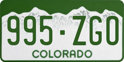 CO license plate 995ZGO