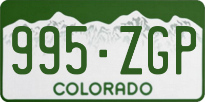 CO license plate 995ZGP
