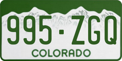 CO license plate 995ZGQ
