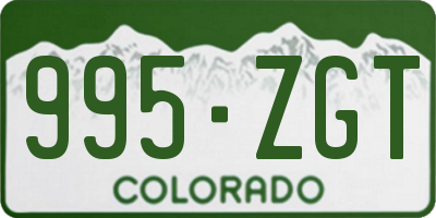 CO license plate 995ZGT