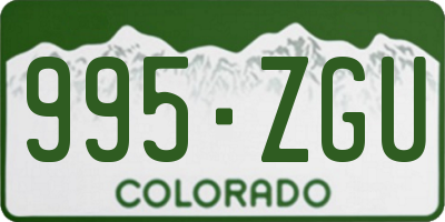 CO license plate 995ZGU
