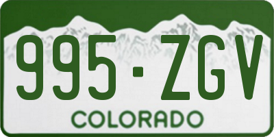 CO license plate 995ZGV