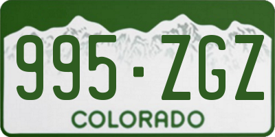 CO license plate 995ZGZ