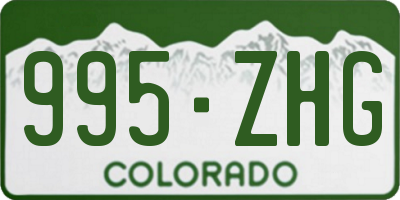 CO license plate 995ZHG