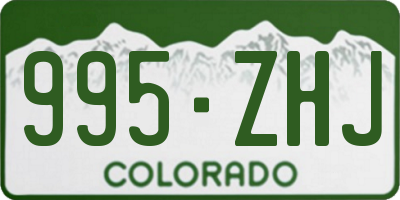 CO license plate 995ZHJ