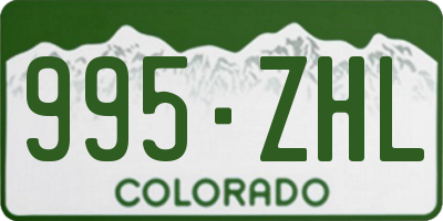 CO license plate 995ZHL