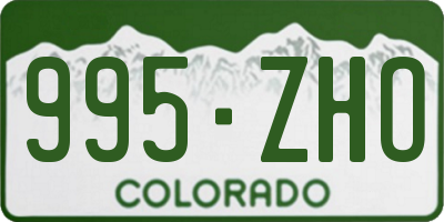 CO license plate 995ZHO