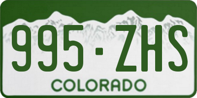 CO license plate 995ZHS