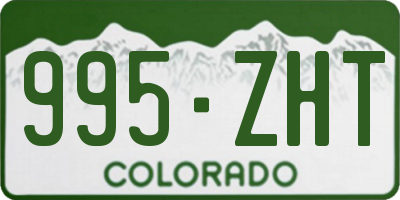CO license plate 995ZHT