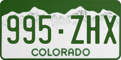 CO license plate 995ZHX